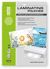 Пленка для ламинирования Cactus 80мкм A4 (25шт) матовая 216x303мм CS-LPMА48025