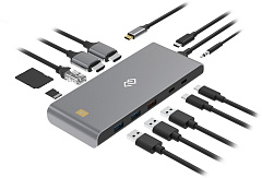 Стыковочная станция Digma DS-590 USB Type-C черный 2xHDMI 1xRJ-45 1xUSB Type-C 3xUSB 3.1 2xUSB 3.0 1x3.5Audio