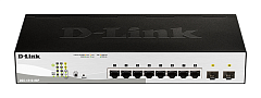 Коммутатор D-Link Управляемый L2 PoE-коммутатор, 8x1000Base-T PoE, 2х1000Base-X SFP, PoE-бюджет 65 Вт, упрощенный интерфейс CLI, Web-интерфейс, SNMP