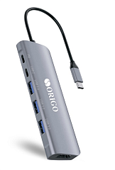 Док-станция ORIGO Док-станция USB-C, 3xUSB 3.0, 1xUSB-C/PD 3.0, 1xUSB-C, 1xHDMI