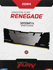 Модуль памяти Kingston 32GB DDR4 3200 DIMM FURY Renegade Black XMP KF432C16RB12K2/32 kit 2*16GB Non-ECC, CL16 ,1.35V, 2RX8,288pin