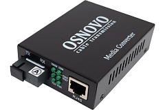Медиаконвертер OSNOVO OMC-1000-11S5a Оптический Gigabit Ethernet медиаконвертер для передачи Ethernet по одному волокну одномодового оптического кабеля до 20км. Поддерживает скорость 10/100/1000М
