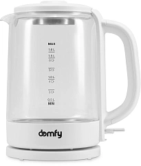 Чайник электрический Domfy DSW-EK304 1.7л. 2200Вт белый корпус: стекло/пластик