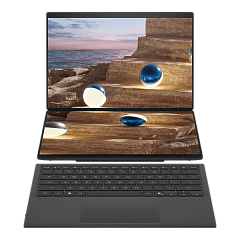 Ноутбук ASUS Zenbook Duo UX8407AA-SN197X Intel Core Ultra X9 388H/LPDDR5X 32GB 2TB/Intel Arc Graphics /14" 3K (2880 x 1800) OLED 16:10 TOUCH,WiFi 7+BT 5.4/ WIN11 PRO/1.65 kg/Moher Gray/Stylus+Sleeve