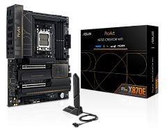 Материнская плата ASUS PROART X870E-CREATOR WIFI, AM5, X870, 4*DDR5, 4*SATA, 4*M.2, 7*USB 3.2, 1*USB 2.0, 2*USB4, Type-C, 3*PCIx16, HDMI, ATX; 90MB1IG0-M0EAY0