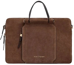 Деловая сумка женская Piquadro Circle CA6698W92/MS с отделением для ноутбука 14" коричневая натур.кожа/замша