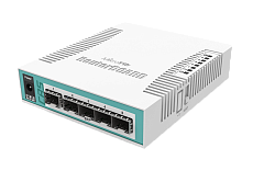 Коммутатор MikroTik Cloud Router Switch 106-1C-5S with QCA8511 400MHz CPU, 128MB RAM, 1x Combo port (Gigabit Ethernet or SFP), 5 x SFP cages, RouterOS L5, desktop case, PSU