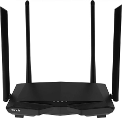 Маршрутизатор Tenda AC6 Двухдиапазонный WiFi роутер AC1200 до 300 Мбит/с на 2,4 ГГц + до 867 Мбит/с до 5 ГГц, LAN 3x100 Мбит/с, WAN 1x100 Мбит/с, 4*5dBi антенны