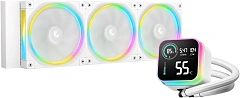 Система водяного охлаждения Deepcool LQ360 Ultra ARGB Soc-AM5/AM4/1200/1700/1851 белый 4-pin 32dB Al LCD 350W 1900gr Ret (R-LQ360-WHASMC-G-1)