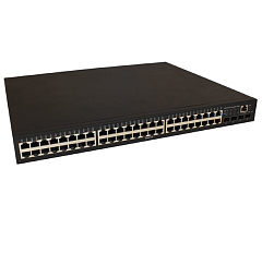 PoE Коммутатор OSNOVO SW-84804/L(800W) Управляемый L2+ PoE коммутатор Gigabit Ethernet на 48 RJ45 PoE + 4 x GE SFP порта. Порты: 4 x GE (10/100/1000Base-T) с PoE