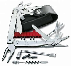 Мультитул Victorinox SwissTool X Plus (3.0338.L) 115мм 37функц. мини-отвертка/штопор/набор бит/чехол кожаный серебристый карт.коробка