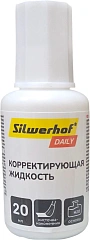 Жидкость коррект. Silwerhof 443030 на водной основе кисточка белый 20мл