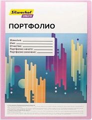 Папка-портфолио с 40 прозр.вклад. Silwerhof SCR-P40PIN A4 пластик 0.7мм карм.на лиц.стор. розовый