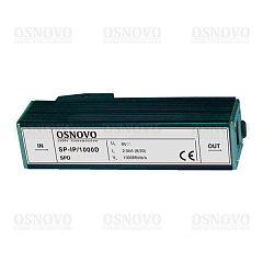 Устройство грозозащиты OSNOVO SP-IP/1000D Устройство грозозащиты для локальной вычислительной сети (скорость до 1000 Мб/с). Двухступенчатая защита. Максимальное длительное рабочее напряжение (Uс) DC6V. Номинальный ток разря