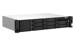 Системы хранения данных QNAP SMB 2U/8bay QC 2,0GhzCPU/8Gb(upto16Gb)/upto 20HDD with TL-R1200S-RP /SATA(3,5'' 2,5")/ 4xUSB/1xExp.slot/2x2,5Gb/1xHDMI/iSCSI/2xPS/no rail(RAIL-B02)/3YW TS-864eU-RP-8G-EU-RU