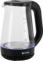 Чайник электрический Vitek VT-8803 1.7л. 2200Вт черный корпус: стекло