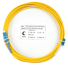 Патч-корд ВО Cabeus FOP(s)-9-LC-SC-10m Шнур оптический simplex LC-SC 9/125 sm 10м LSZH