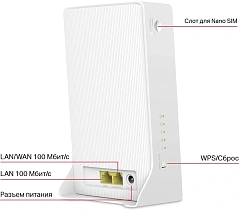 Маршрутизатор AC1200 Wi-Fi Роутер с поддержкой 4G+ LTE, встроенный модем 4G LTE до 300 Мбит/с, MB230-4G, 085050014