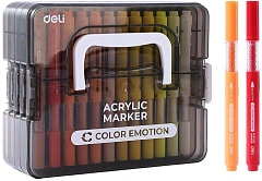 Набор маркеров Deli EC194-84 Color Emotion круг. пулевидный пиш. наконечник 84цв. (84шт.) пластиковая коробка