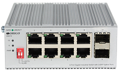 Коммутатор ORIGO Промышленный неуправляемый коммутатор, 8x1000Base-T, 2x1000Base-X SFP, защита от статического электричества до 4 кВ, -40..75°C