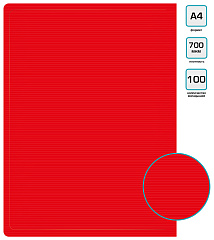 Папка с 100 прозр.вклад. Бюрократ ДеЛюкс DLVBOX100RED A4 пластик 0.7мм красный в коробе