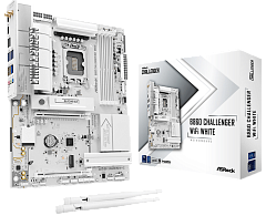 Материнская плата ASROCK B860 Challenger WiFi White, LGA1851, B860, 4*DDR5, 4*SATA, 4*M.2, 4*USB 3.2, 2*USB 2.0, Type-C, 2*PCIx16, 1*M.2 (Key E), HDMI, ATX