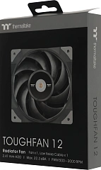 Вентилятор для корпуса Thermaltake Toughfan 12 120х120x25 черный 4-pin 22.3дБ (CL-F117-PL12BL-A) Ret