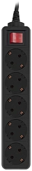 Сетевой фильтр PC Pet AP01006-1.8-B 1.8м (5 розеток) черный (пакет ПЭ)