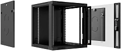 Шкаф коммутационный Cabeus (SH-05F-15U60/60-R-BK) настенный 15U 600x600мм пер.дв.стекл 60кг черный 540мм 30кг 220град. 769мм IP20 сталь