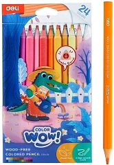 Набор карандашей цв. Deli EC104-24 Colorwow трехгран.