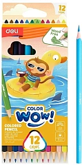 Карандаши цв. Deli EC00100 Colorwow трехгран. пластик 12цв. коробка/европод. (12шт)