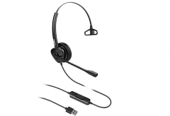Гарнитура для IP телефонов Fanvil HT301-U Моно гарнитура USB, кож.зам., HD Audio, складной микрофон, 1,8м., 73г.