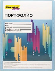 Папка-портфолио с 40 прозр.вклад. Silwerhof SCR-P40AZURE A4 пластик 0.7мм карм.на лиц.стор. голубой