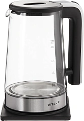 Чайник электрический Vitek VT-WK1073 2.2л. 1800Вт черный/серебристый корпус: стекло