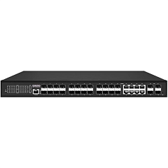 Коммутатор Gigabit Ethernet c 10G портами OSNOVO SW-32G4X-1L Управляемый L3 коммутатор Gigabit Ethernet на 16xGE SFP + 8xGE Combo (RJ45 + SFP) + 4x1G/10G SFP+ Uplink. Порты: 16 x GE SFP (1000Base-X) + 8 x GE Combo Port (RJ45 + SFP) + 4 x