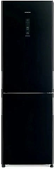 Холодильник Hitachi R-BG410PUC6X GBK 2-хкамерн. черный стекло инвертер