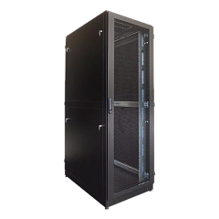 Шкаф ЦМО Шкаф телекоммуникационный напольный 42U (800х1000) дверь перфорированная, задние двойные перф., цвет черный
