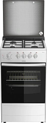 Плита Газовая Darina 1B1 GM 441 018 W белый/черный (стеклянная крышка) реш.чугун