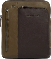 Сумка кросс-боди мужская Piquadro Black Square CA1816B3/VETM хаки/темно-коричневая натур.кожа