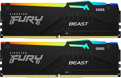 Модуль памяти Kingston 64GB DDR5 6000MHz DIMM FURY Beast Black RGB EXPO Non-ECC Unbuffered DIMM (Kit 2*32GB) 2RX8 36-38-38 1.35V 288-pin 16Gbit