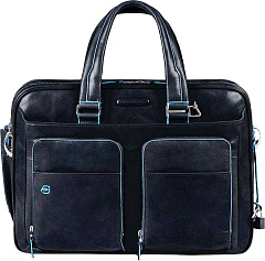Деловая сумка Piquadro Blue Square CA2765B2/BLU2 с отделением для ноутбука 15" синяя натур.кожа