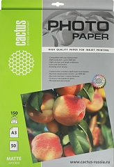 Фотобумага Cactus CS-MA315050 A3/150г/м2/50л./белый матовое для струйной печати