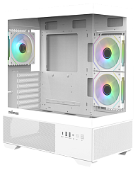 корпус ZALMAN CHRONIX V2, ATX, WHITE, WINDOW, 1xCombo (3.5’’ or 2.5’’), 1x3.5’’HDD, 2x2.5’’SSD, 1xUSB2.0, 1xUSB3.0, 1xUSB Type-C, SIDE 2x120mm ARGB, REAR 1x120mm ARGB