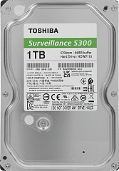 Жесткий диск Toshiba S300 Surveillance HDWV110UZSVA 1TB 3.5" SATA 6Gb/s, 5700rpm, 64MB, CMR, 24/7, Supports up to 64 video cameras, Bulk {20}