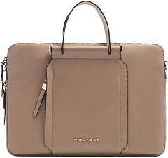 Деловая сумка женская Piquadro Circle CA6698W92/TOBLU с отделением для ноутбука 14" бежевая/голубая натур.кожа