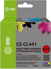 Картридж струйный Cactus CS-CL441 CL-441 многоцветный (18мл) для Canon PIXMA MG2140/ MG3140 с чипом