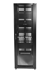 Шкаф ЦМО Шкаф серверный ПРОФ напольный 42U (800x1000) дверь перфор., задние двойные перфор., черный, в сборе
