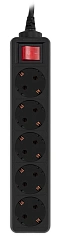 Сетевой фильтр PC Pet AP01006-5-B 5м (5 розеток) черный (пакет ПЭ)