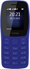 Мобильный телефон Nokia TA-1416 105 DS синий моноблок 2Sim 1.77" 120x160 Series 30+ GSM900/1800 Protect FM