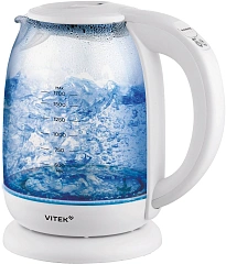 Чайник электрический Vitek VT-WK1045 1.7л. 2200Вт белый корпус: стекло